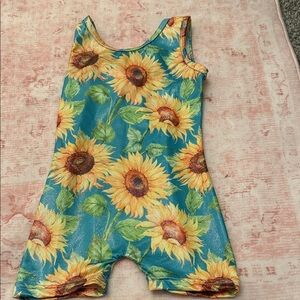 Sunflower Print Sleeveless Romper